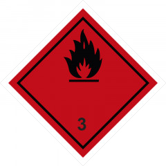 Знак ДОПОГ № 3 Легковоспламеняющиеся жидкости (Пленка 100 x 100)